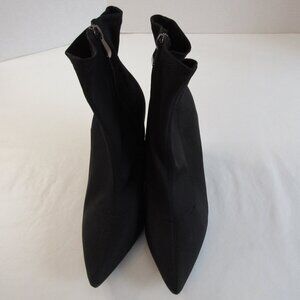 Fashion Nova Clear Acrylic Heel Side Zip Black Fashion Boots Size 10M